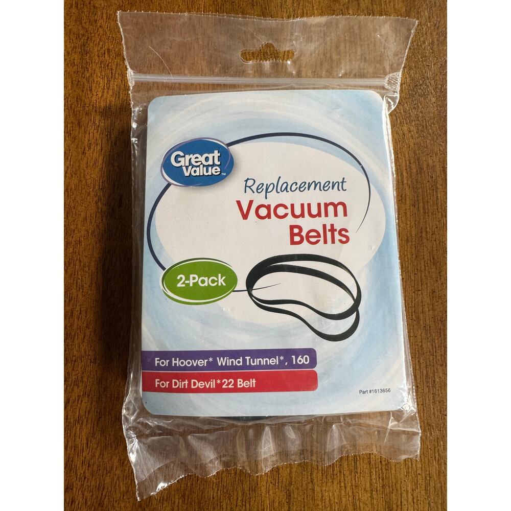 NIP Great Value Vacuum Belts 2 Pack Hoover WindTunnel 160 Dirt Devil 22